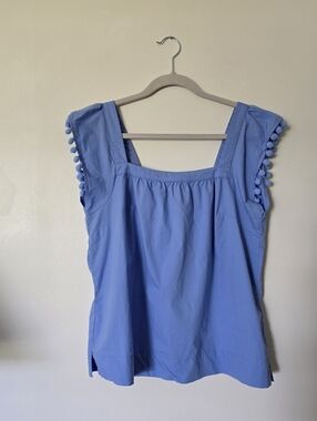 J. Crew Size 4 Womens Blue Sleeveless Cotton Top